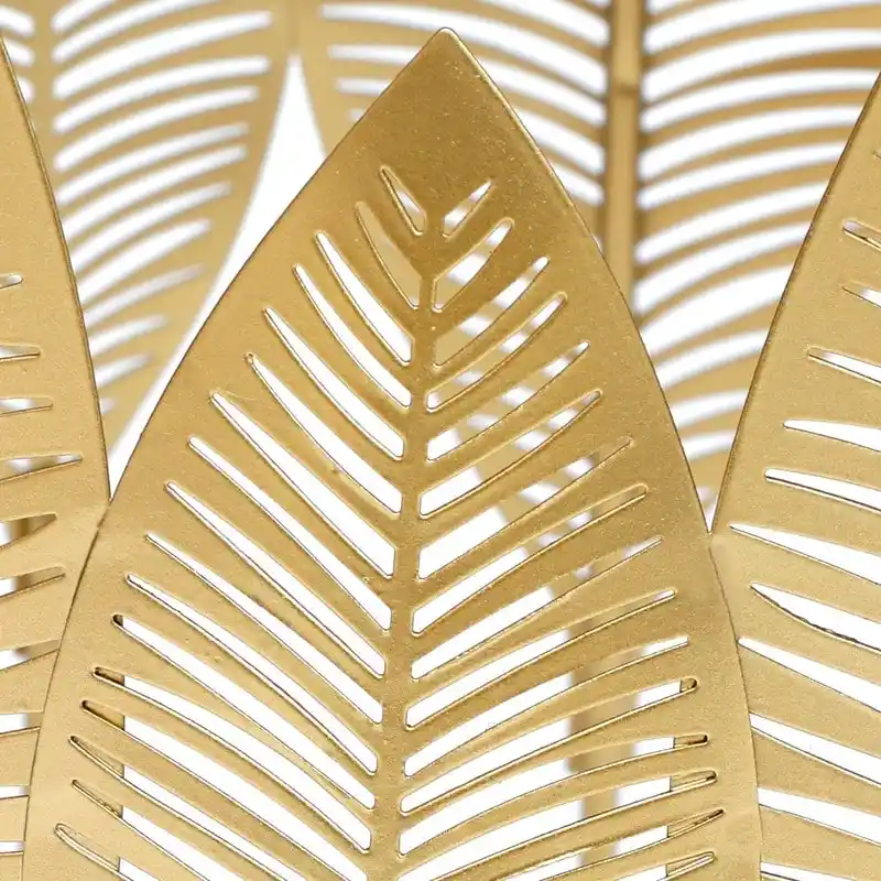 Adeco Gold Leaves End Tables Accent Coffee Nightstands Set of 2