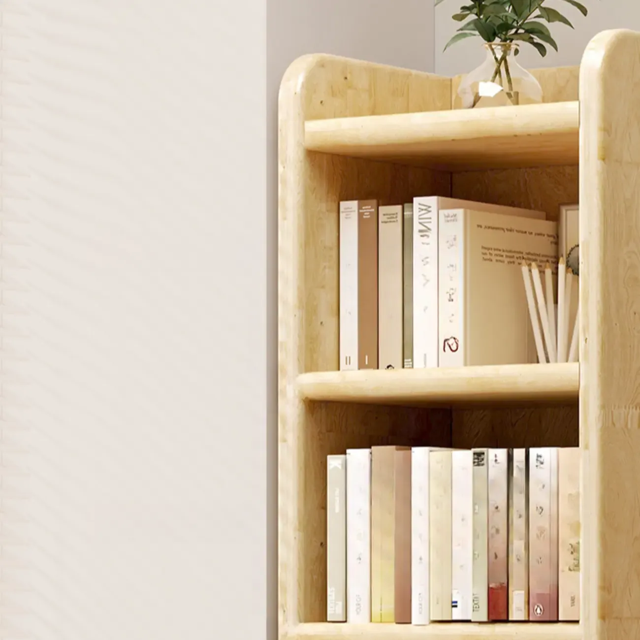 Rustic Vertical 5-Tier Closed Back Wooden Bookshelf