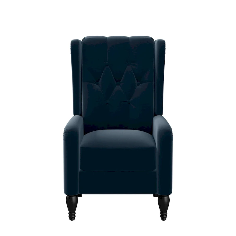 Velvet Wingback Push Back Recliner Chair