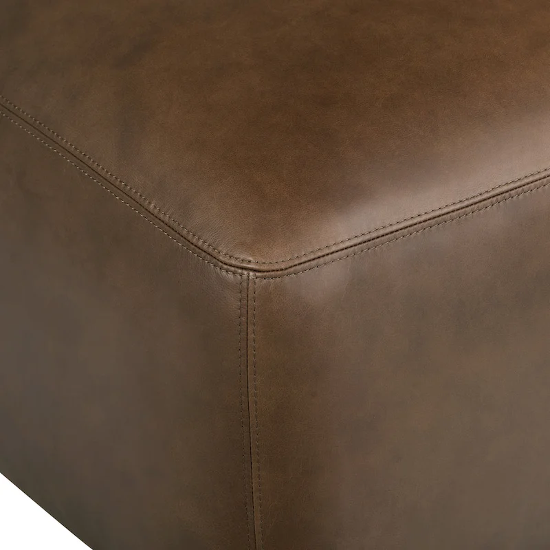Poly & Bark Denver Leather Ottoman - Full Grain Genuine Italian Leather