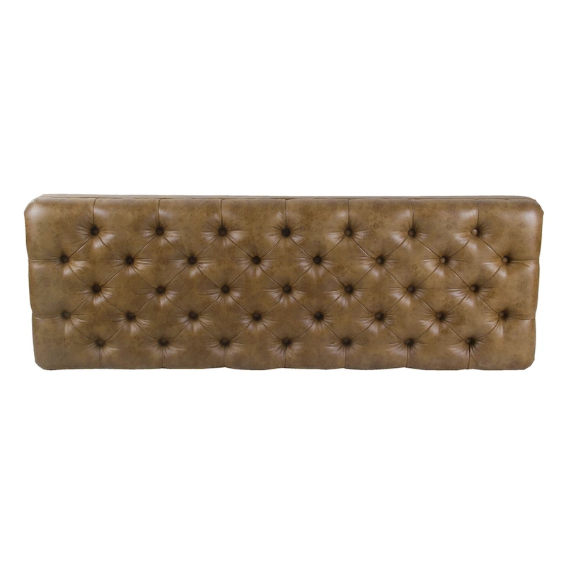 HomePop Classic Tufted Top Long Bench - Faux Leather