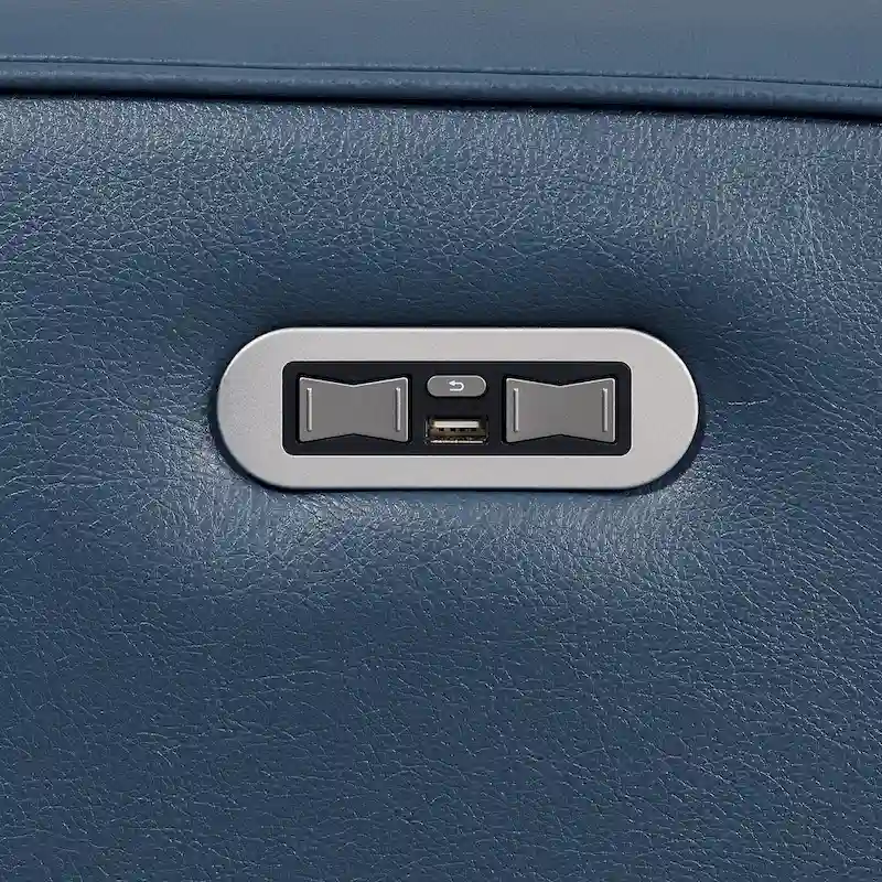 Steve Silver Top Grain Leather Ocean Blue Power Reclining Chair