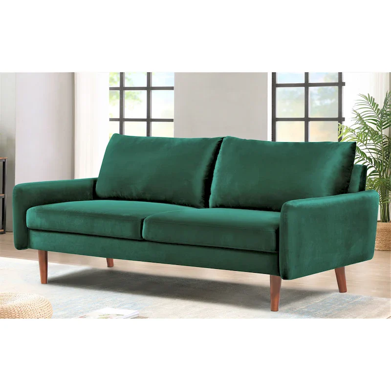 US Pride Furnitirue 70W Tapered-Leg Velvet Sofa