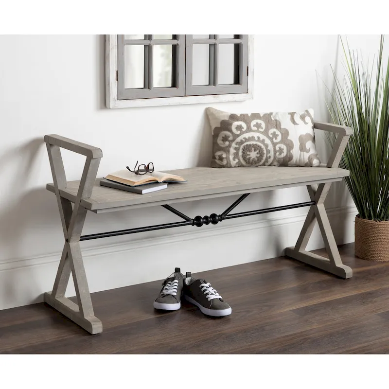Kate and Laurel Travere Wood Bench