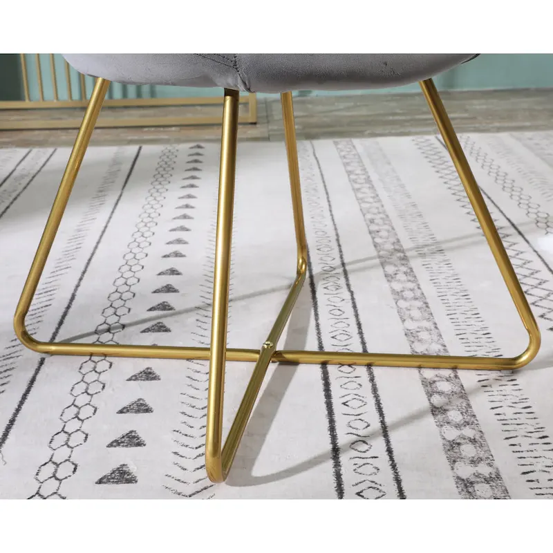 28 Polyester Upholstered Accent Chair with Gold Base