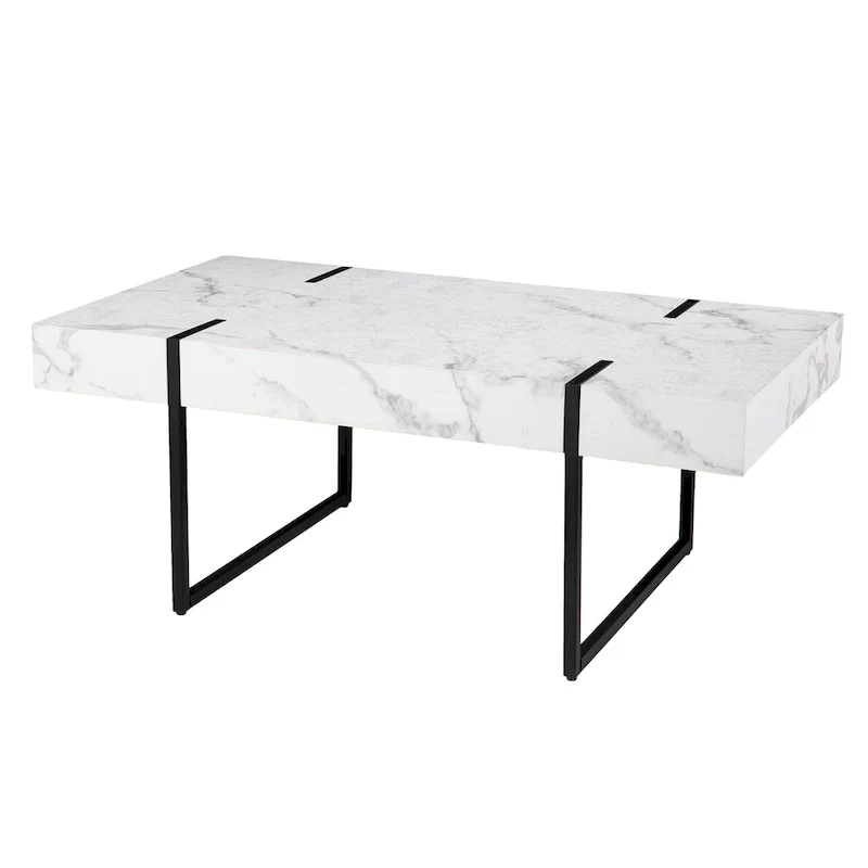 SEI Furniture Kiernan Modern Faux Marble Coffee Table