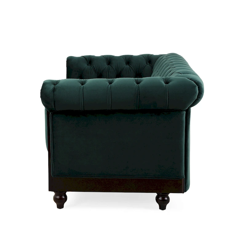 Eviva Chesterfield Velvet Loveseat Sofa by Christopher Knight Home