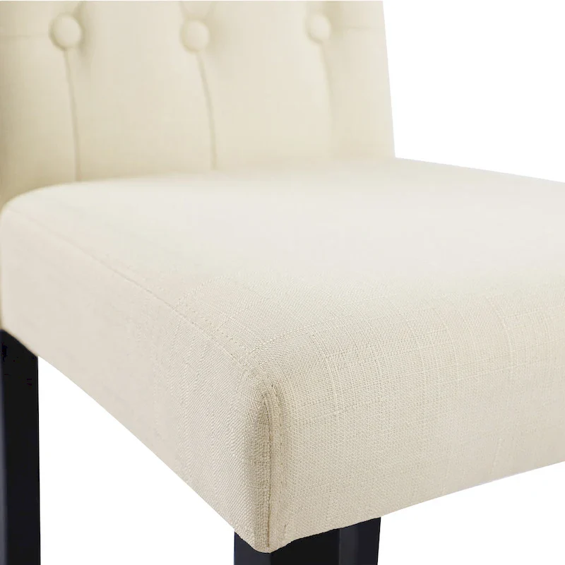 Fabric Upholstery Button Tufted Dining Chairs Set of 2