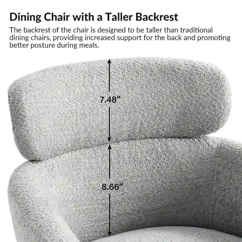 Amos Modern Boucle Dining Chair with Adjustment Feet Set of 4 by HULALA HOME