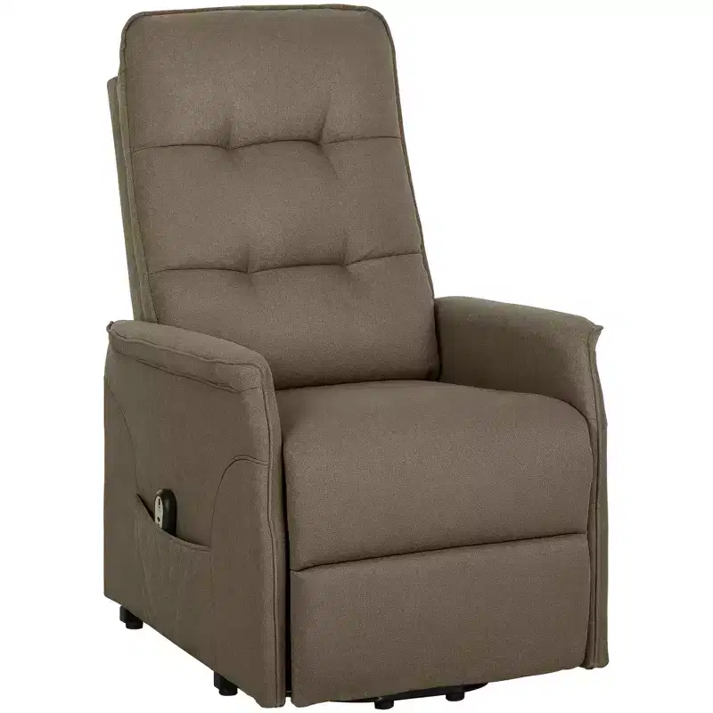 HOMCOM Power Lift Recliner Chair, Electric Reclining Chair with Remote, Side Pockets, Pocket Spring, Tufted Back, Quick Assembly