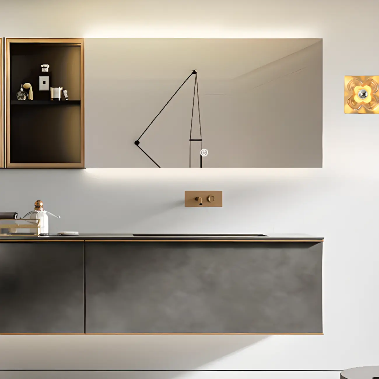 Modern Elegant Glass LED Vanity Light with Flower Design