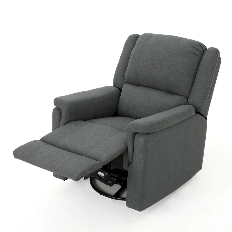 Roomfitters Fabric Glider Recliner with Swivel, Manual Reclining Chair