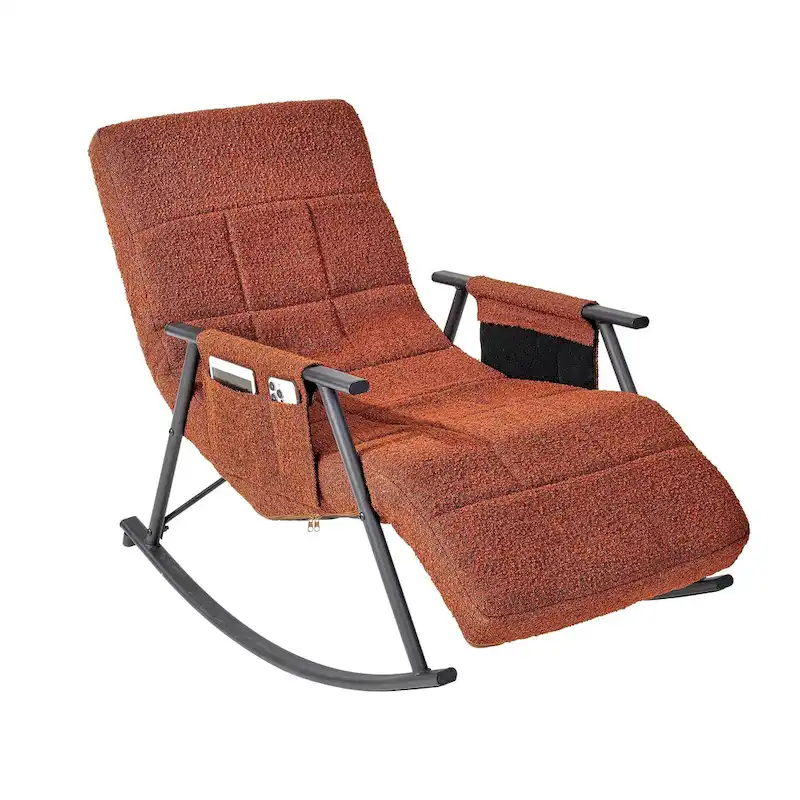 Adjustable Rocking Chair, Nursery Glider Chair with Adjustable High Back and Foot Rest
