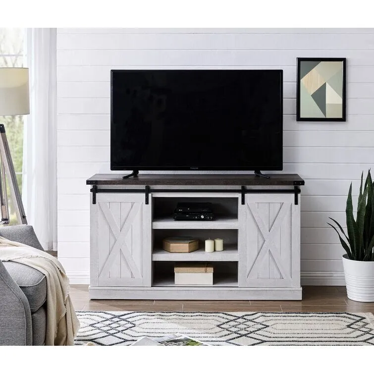 Wood Media Console TV Stand Entertainment Center