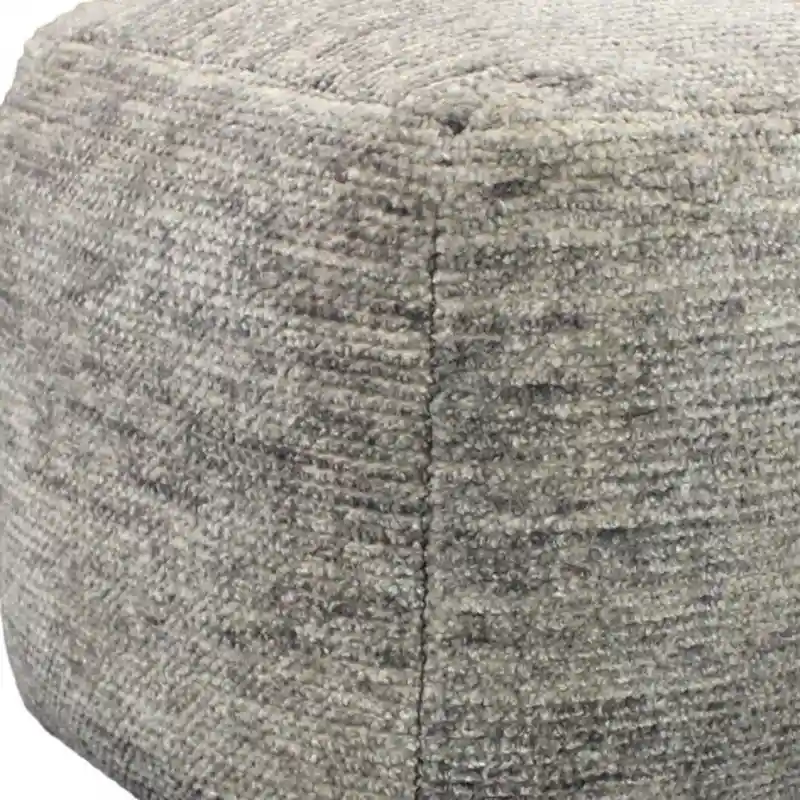 HomeRoots 18 Gray Wool Cube Pouf Ottoman