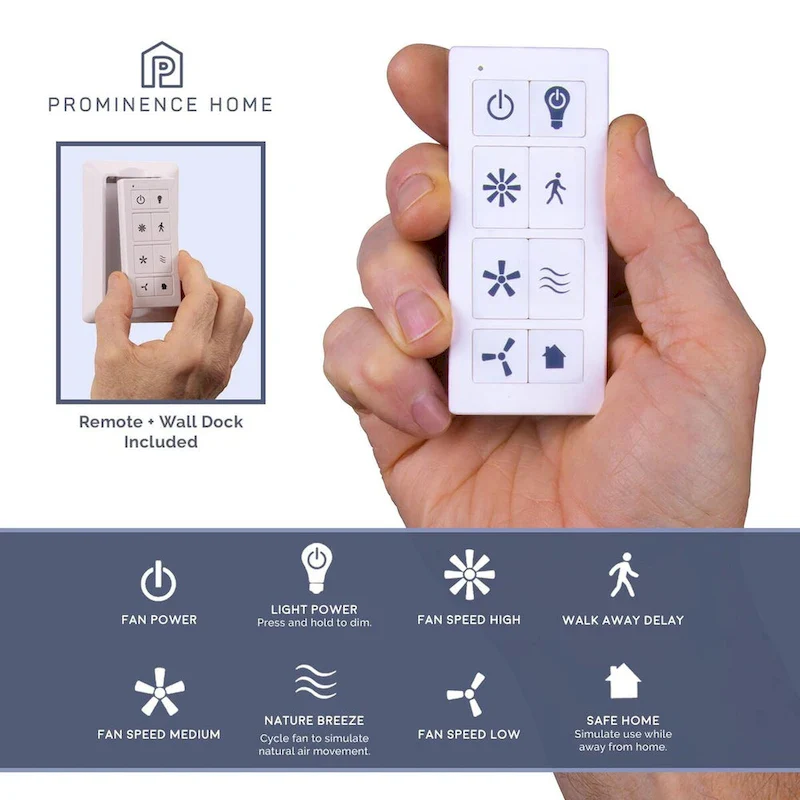 52  Prominence Home Octavia Matte Black Industrial Style LED Ceiling Fan with Light, Remote Control