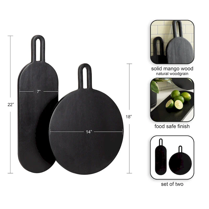 Kate and Laurel Staven 2 Piece Wood Serving Board Set