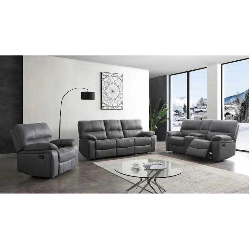 Betsy Furniture 3 Piece Microfiber Reclining Living Room Set, Sofa, Loveseat and Chair