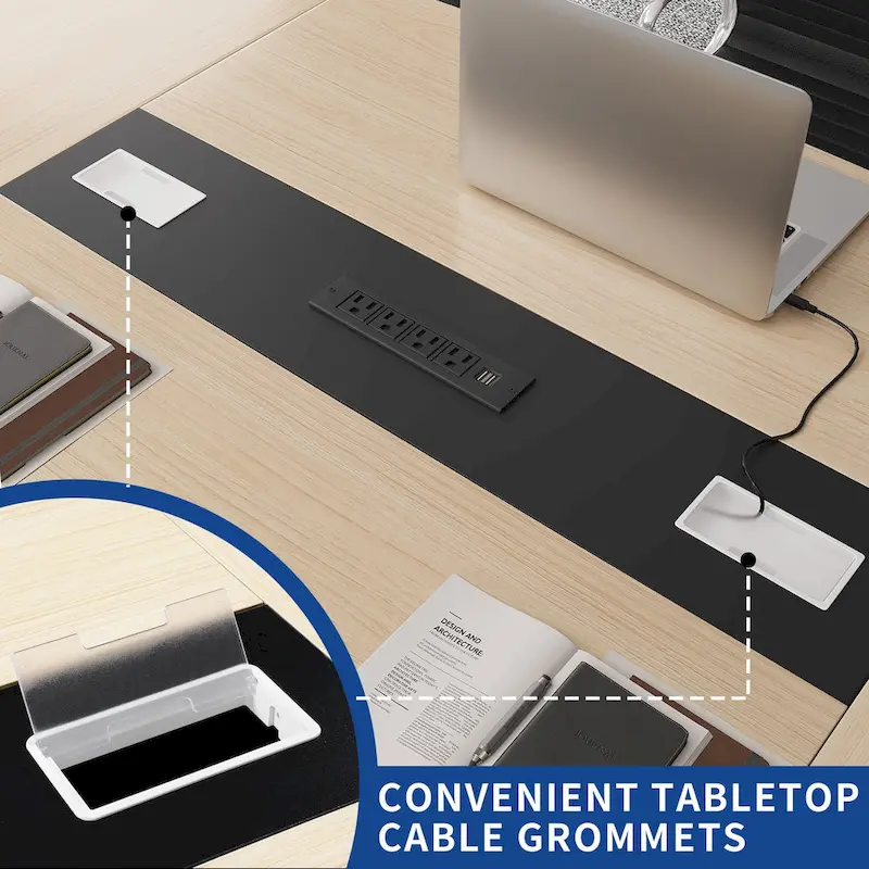 Moasis 6FT/8FT Conference Table Boat Shaped Meeting Table with Rectangle Grommet