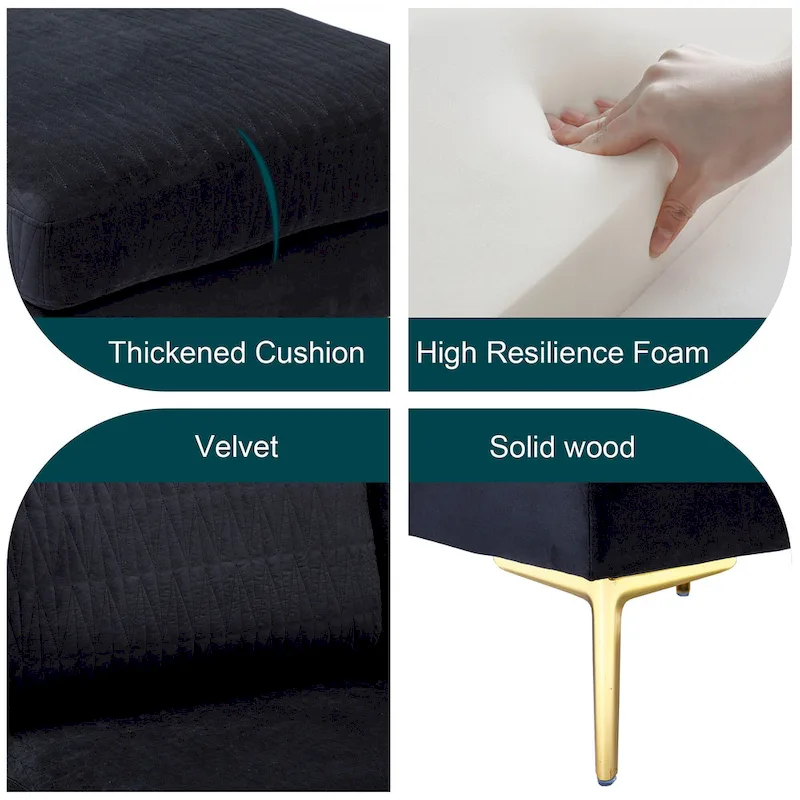 Velvet U-shaped modular detachable sectional sofa