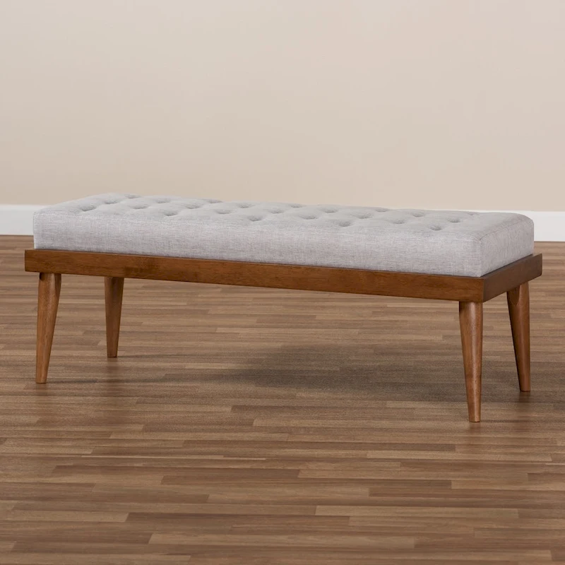 Carson Carrington Hjeltevad Mid-century Fabric Bench