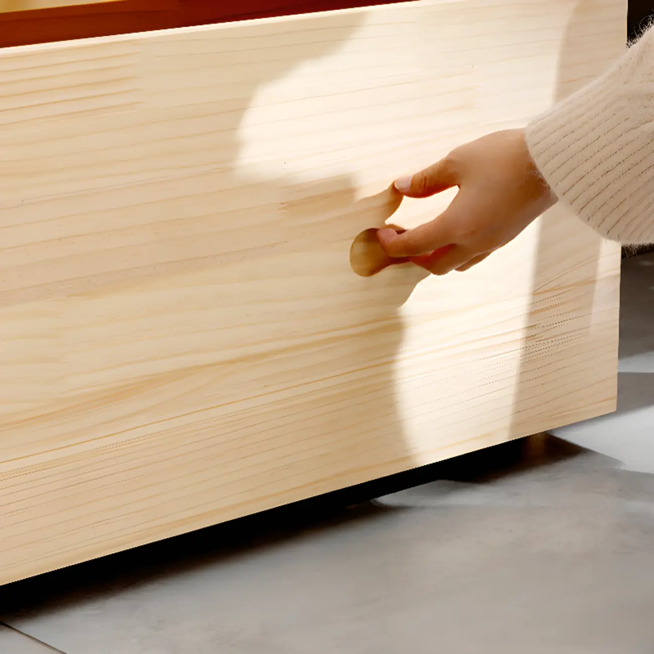 Kitchen Natural Wooden Multi-Shelf China Cabinet