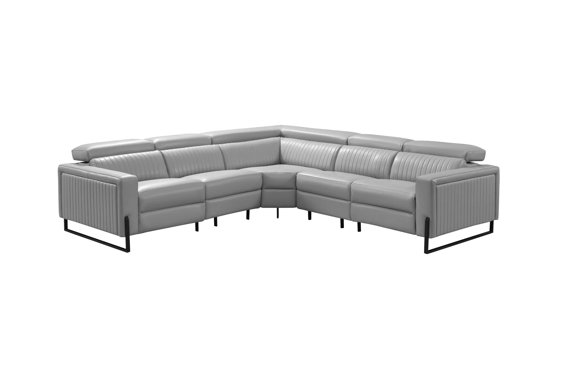 Cameron Leather Match Reclining Sectional