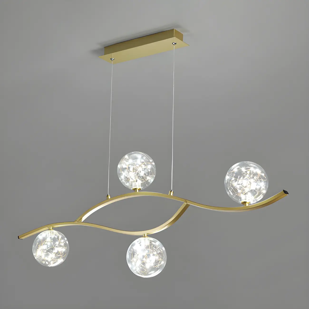 Modern Adjustable Clear Glass LED Pendant Light