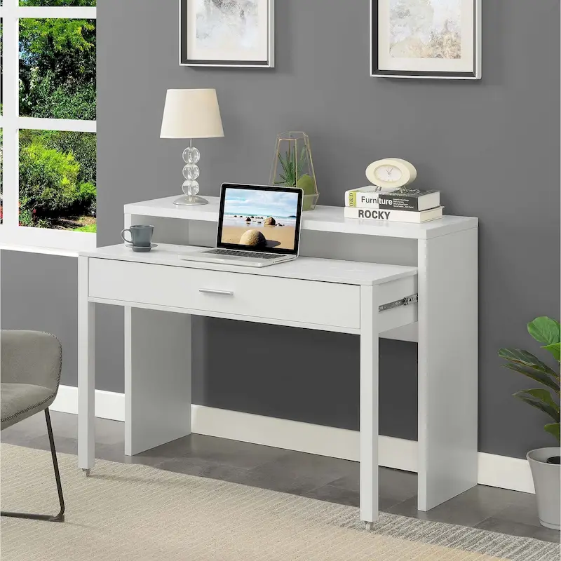 Newport JB Console/Sliding Desk with Drawer and Riser