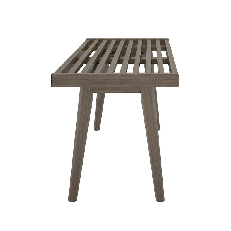 Plank and Beam Mid Century Double Wood Entryway Bench - 56.3 L x 16.5 W x 17.5 H