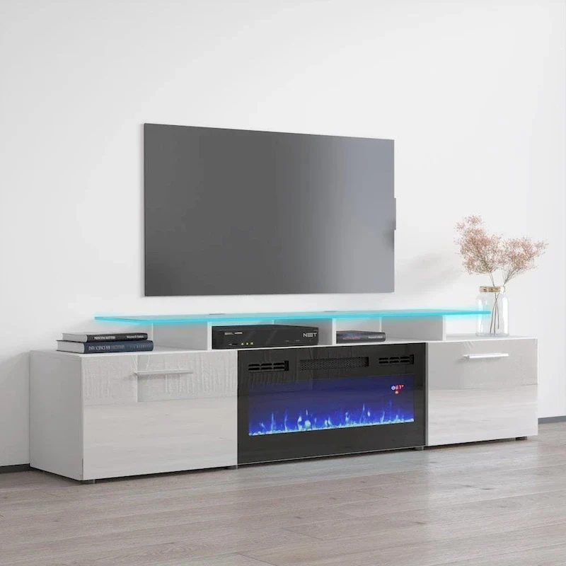 Rova EF Electric Fireplace Modern 75 TV Stand
