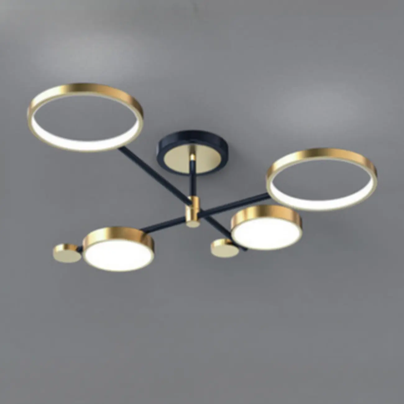 Modish Geometric Circular Dimmable Semi Flush LED Ceiling Light
