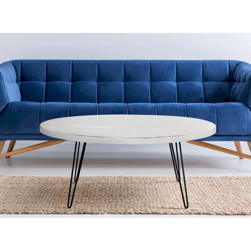 Raffles 44  Wood Oval Cocktail Table