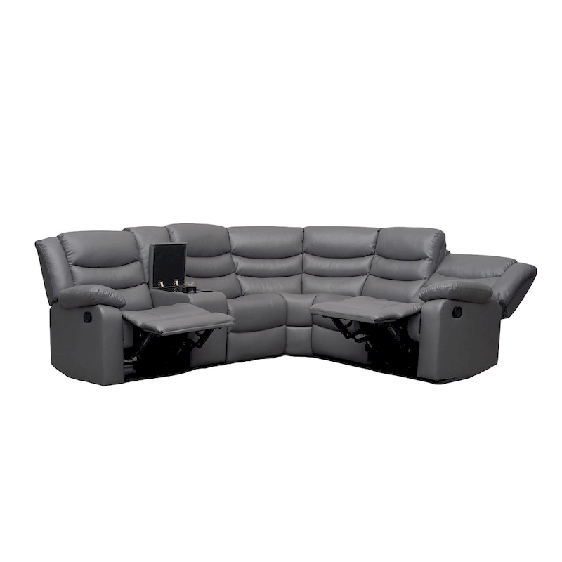 106 Manual Reclining Modular Sectional Couch with 1 Console & 2 Cup Holders, Living Room/Office