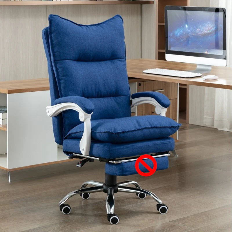 Modern Grey Fabric Office Chair with Footrest