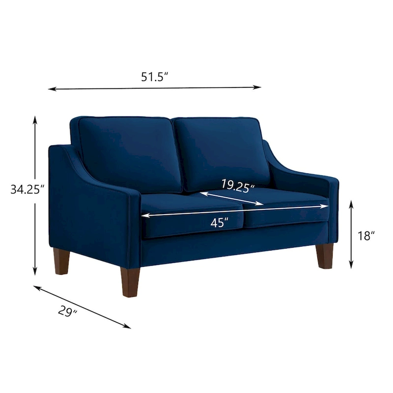 Modern Upholstered Sofa with Removable Cushions and Scooped Arms