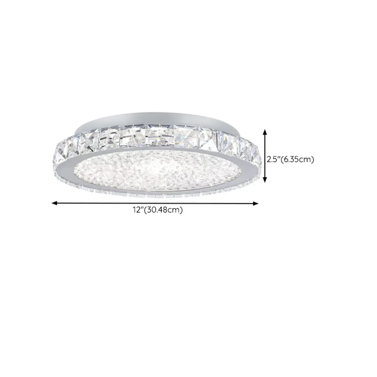 Small LED Flush Mount Ceiling Light with Crystal Shade