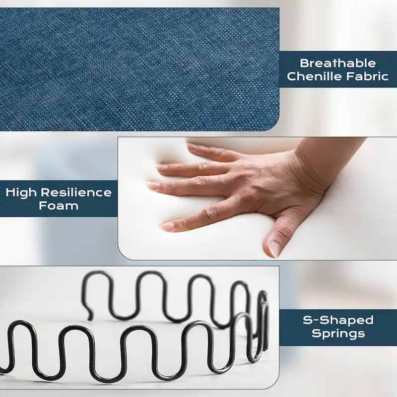 Ouyessir Upholstered Swivel Barrel Chair 360 Degree Accent Chair Fabric Armchair