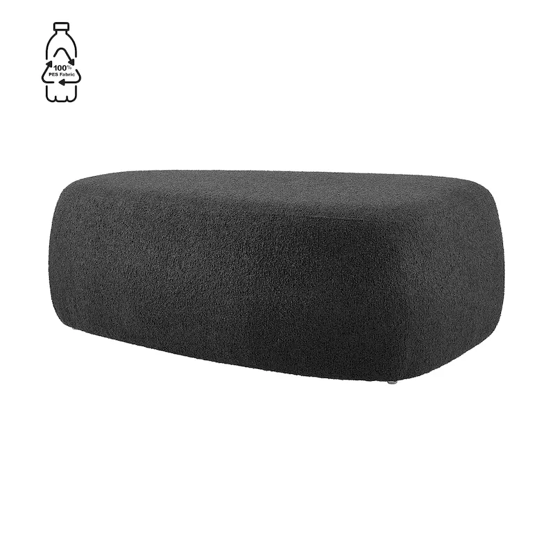 Boucle Ottoman – Charcoal / Beige, Small & Large