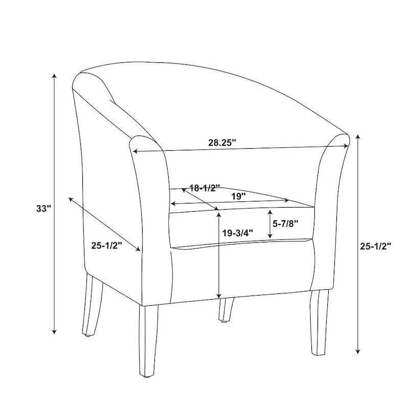 Barrel Club Chair Jet Black Upholstery