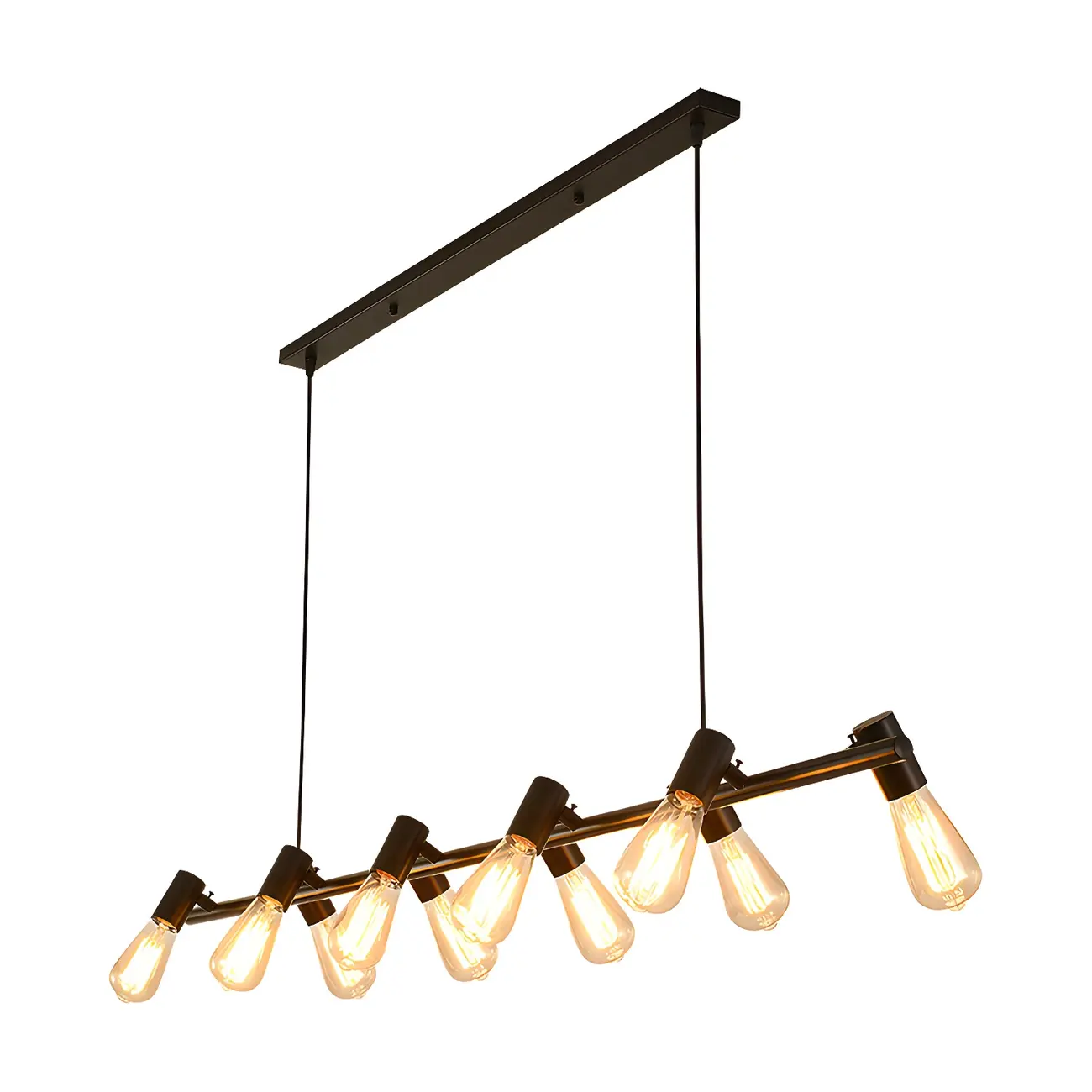 Industrial Black Multi-Light Cluster Pendant Light