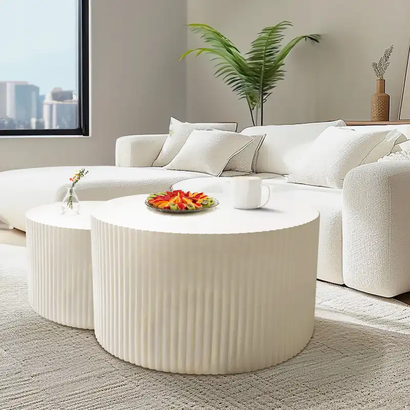 Wave Stripe Nesting Coffee Table Set for Living Room,Bedroom