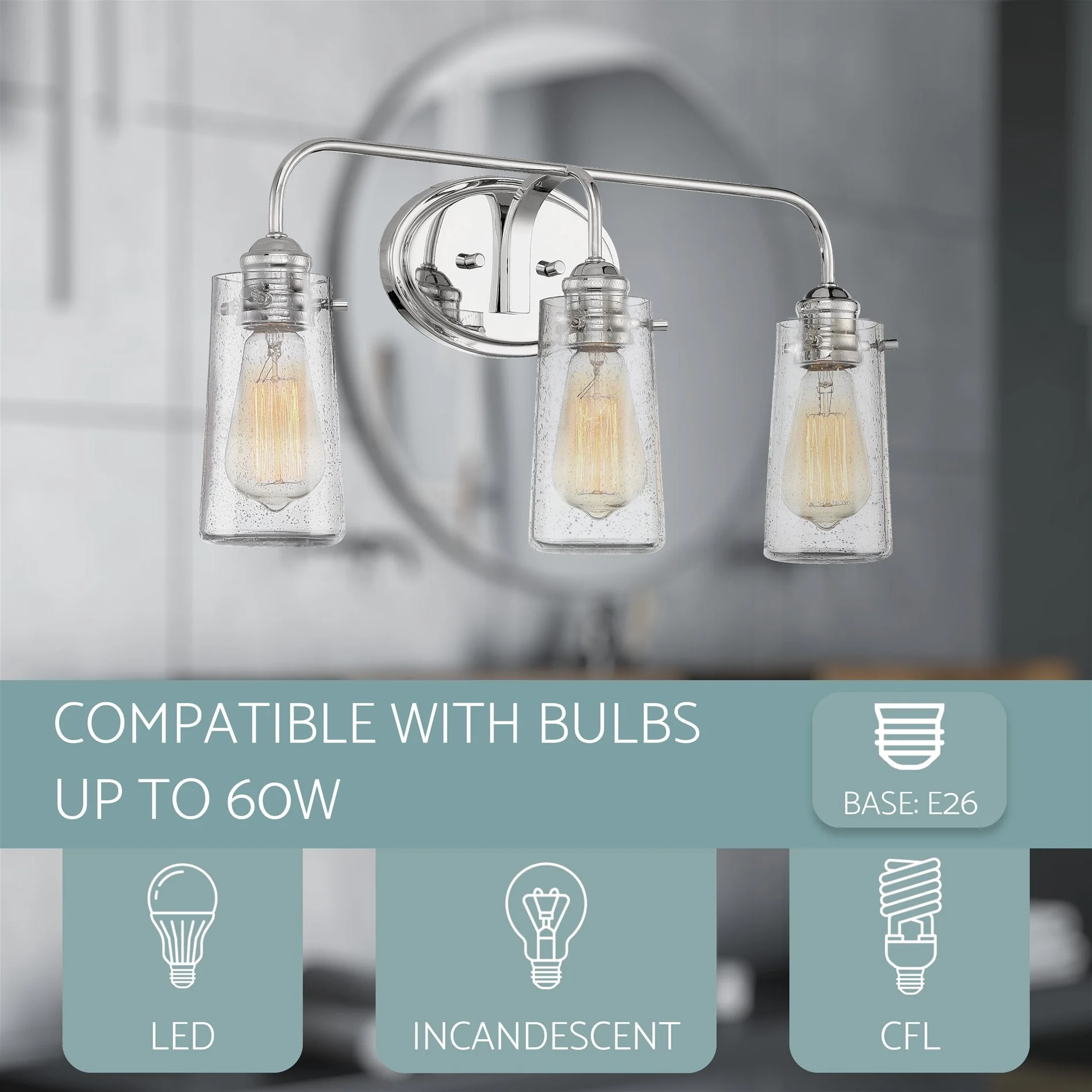 Rayne 23 Modern Farmhouse 3-Light Vanity / Bathroom Light