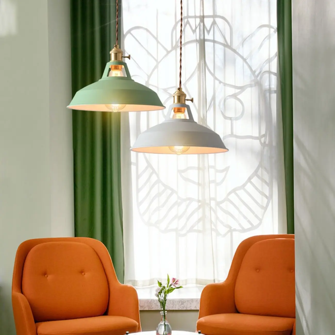 Macaron Iron Dome Pendant Lamp with Hardwired