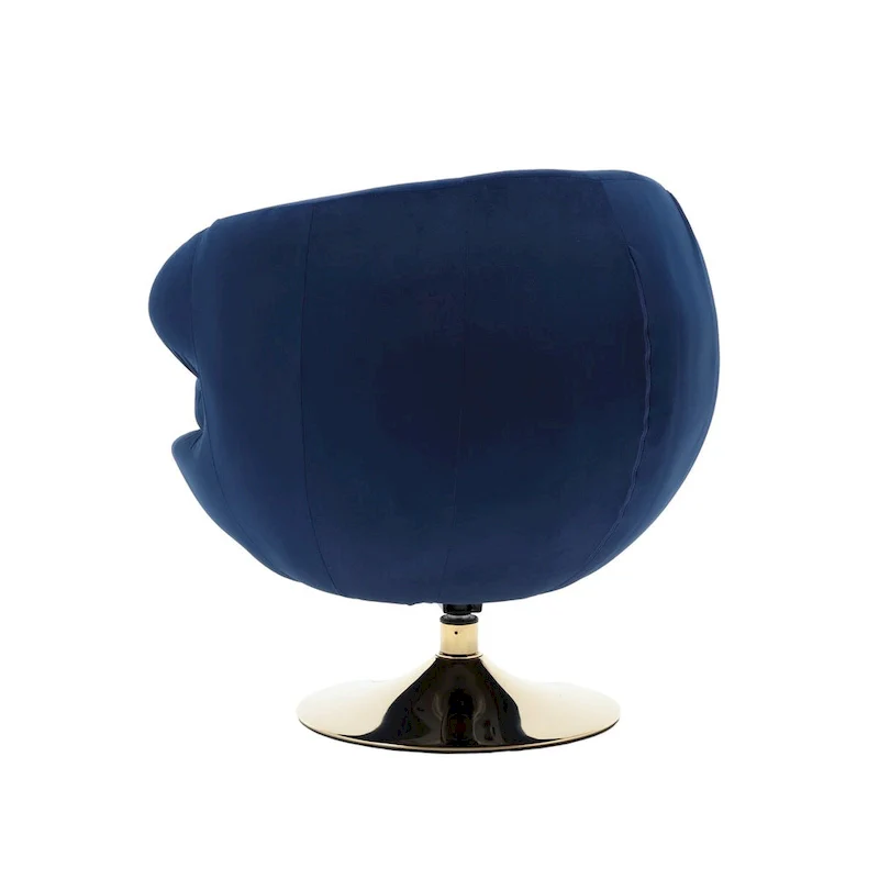 HOMEFUN Velvet 360 Degree Swivel Right Cuddle Barrel Accent Chairs