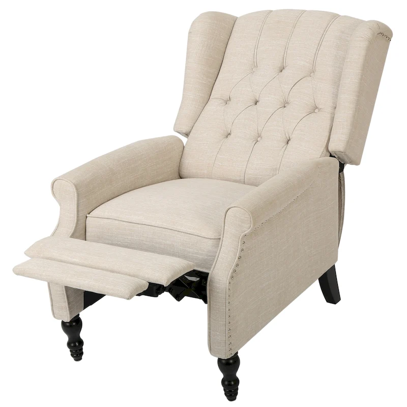 Walter Tufted Fabric Wingback Recliner Club Chair by Christopher Knight Home