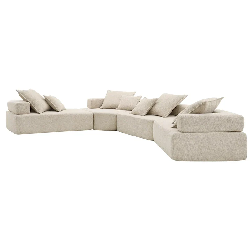 DIY Customization Boucle Upholstered Modular Sectional Sofa