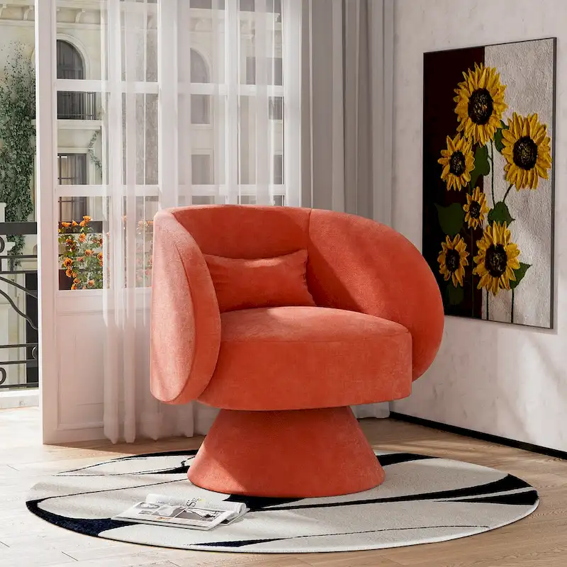 Ouyessir 360 Degree Modern Swivel Cuddle Barrel Sofa Chairs