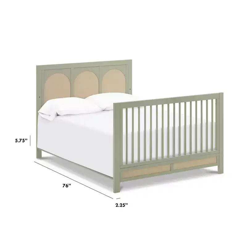 Full Size Crib-to-Bed Conversion Rails Kit, Sustainable Pine Wood, Non-Toxic Finish