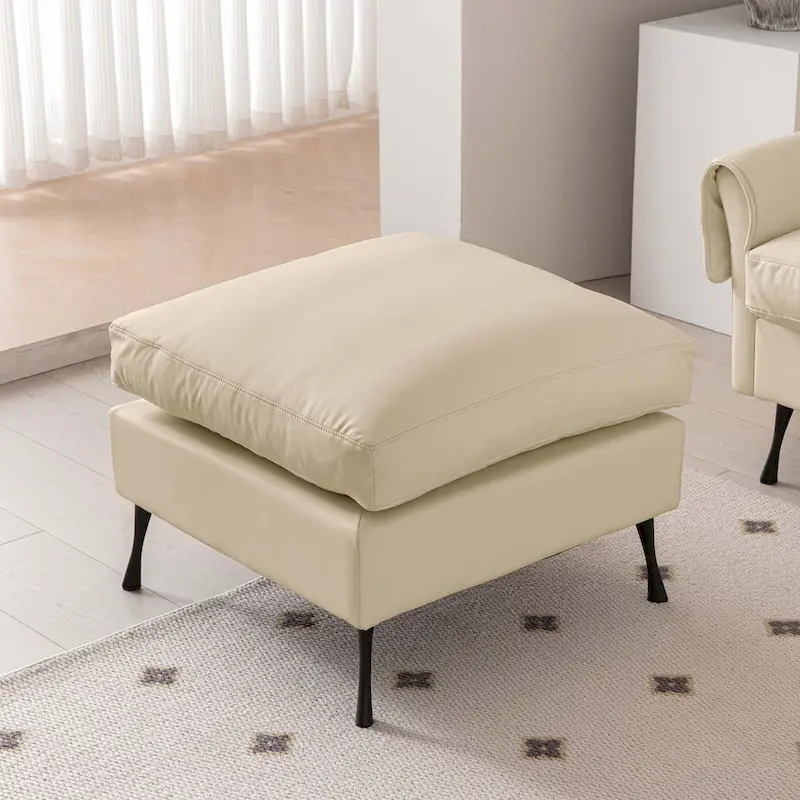 104.5Modern Technical leather L-Shaped Sofa with Ottoman